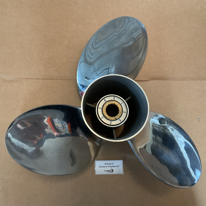 Clearance Propeller #17 - Suzuki Boat Propeller Stainless  3 x 15 1/4 x 19L - 58200-96JC0