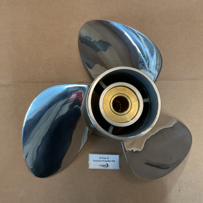 Clearance Propeller #19 - Suzuki Boat Propeller Stainless  3 x 16 x 20L - 58200-93L20