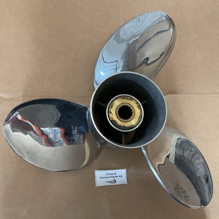 Clearance Propeller #18 - Suzuki Boat Propeller Stainless  3 x 14 3/4 x 23L - 58200-96JD0