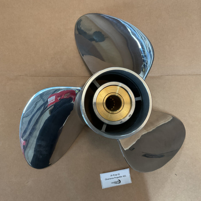 Clearance Propeller #21 - Suzuki Boat Propeller Stainless  3 x 16 x 23L - 58800-93L40